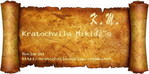 Kratochvila Miklós névjegykártya