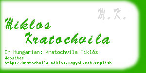miklos kratochvila business card