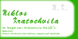 miklos kratochvila business card